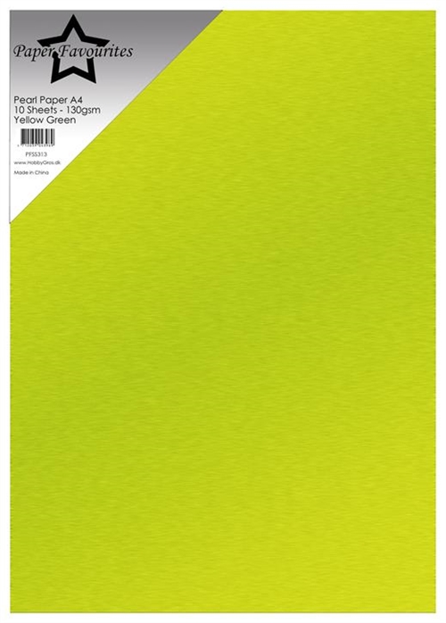 Paper Favourites  Pearl Paper Yellow green A4 1 sidet 130g